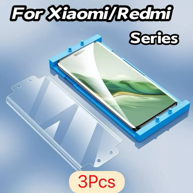 3er-Pack Displayschutzfolie aus nicht gehärtetem Glas für Xiaomi 15 14 13 12 11 10 Pro Ultra und Redmi Note 14 13 Pro Plus, transparent, inklusive Montage-Kit - Bild 1