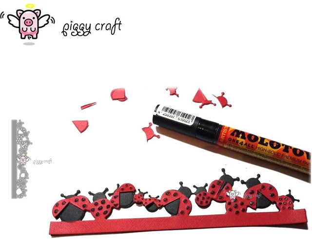 Piggy Craft Metall-Stanzformen Insekten für Scrapbook und Bastelarbeiten in Rot - Bild 1