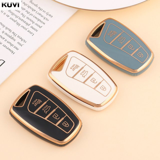 Kuvi TPU Auto Remote Key Case Cover Shell für Hyundai Grande Turismo, Hg Limousine, Genesis G80, Santa Fe 3dm, Grand Santa Fe 2018, ix45 und Equus Azera - Bild 1
