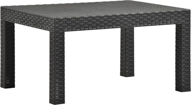 vidaXL Gartentisch in Anthrazit mit Rattan-Optik aus Polypropylen, B/T/H: 58 x 58 x 41 cm - Bild 1