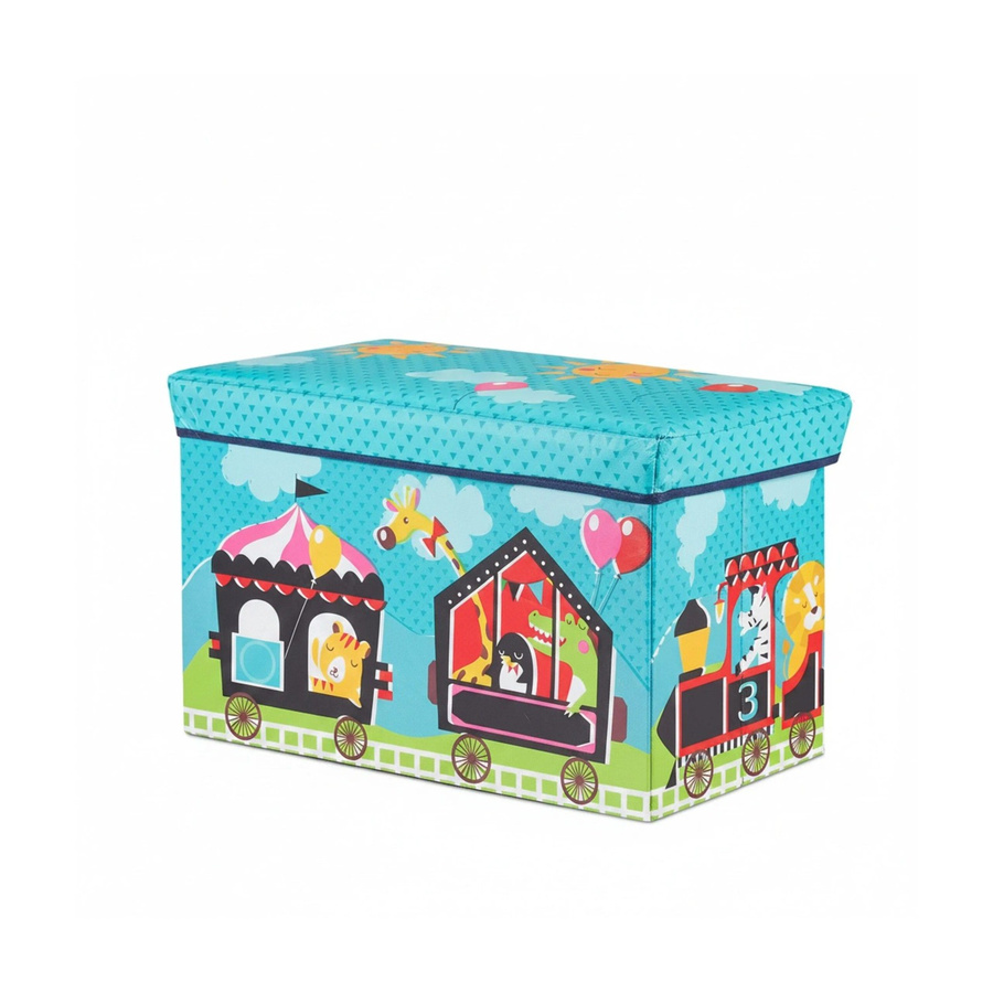 Relaxdays Sitzbox Circus aus Polyester in Mehrfarbig, faltbar für das Kinderzimmer, B/T/H: 60,5 x 36 x 30,5 cm - Bild 2