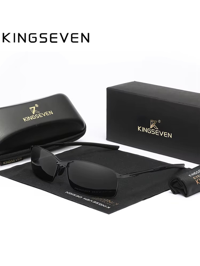 KINGSEVEN Sonnenbrille Rechteck, Vollrand, Metall, polarisiert, Herren - Bild 5