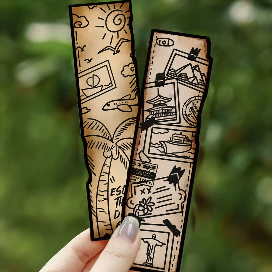 30 Stück Vintage Reise Journal Lesezeichen aus Papier in Beige für DIY Sammelalben und Nachrichtenkarten - Bild 1