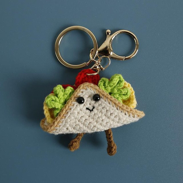 Linyi toy Schlüsselanhänger, Spiegelei-Puppe, Sandwich-Puppe, black, Unisex - Bild 1