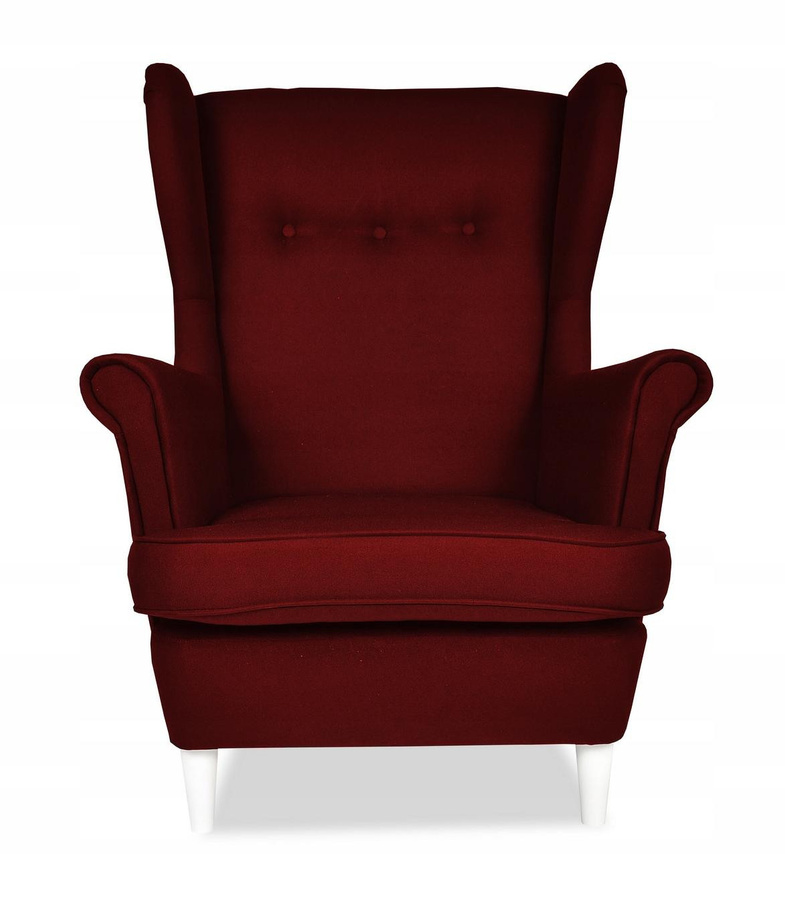 FamilyMeble ARI Ohrensessel im skandinavischen Stil, Kirschrot Burgund, B/T/H: 84 x 92 x 104 cm - Bild 6