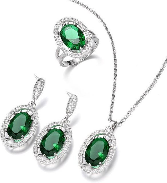 YIRAN Jewelry 5 Schmuck-Set, Halskette, Ohrringe, Ringe, Unisex, Ringgröße 10 - Bild 1