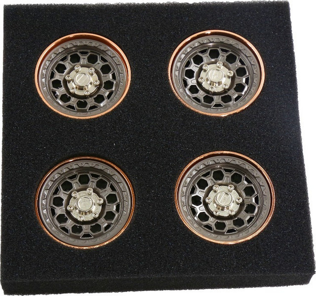 TIMEA Beadlock-Felgen, 4-teiliges Set, CNC Aluminium, Grau - Bild 1