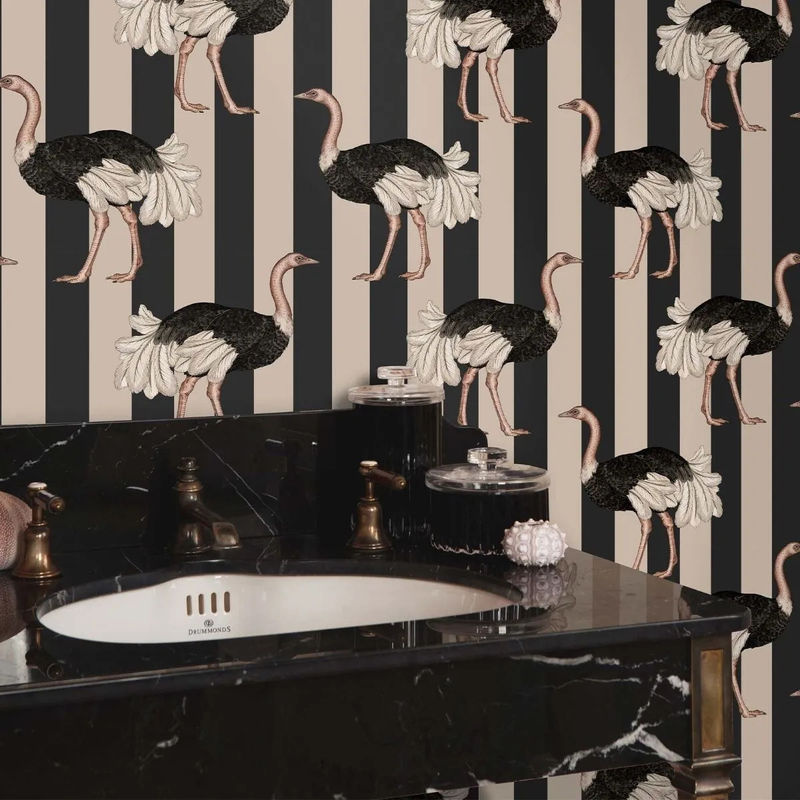 House of Hackney Tapete Pride Mural in Anthrazit und Schwarz mit Tier-Motiven im Art-Deco-Stil - Bild 2