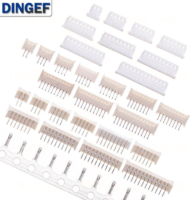 100er Set JST Anschlussstecker und Kunststoffgehäuse in Weiß für XH2.54 ZH1.5 PH2.0 1.25mm - Bild 1