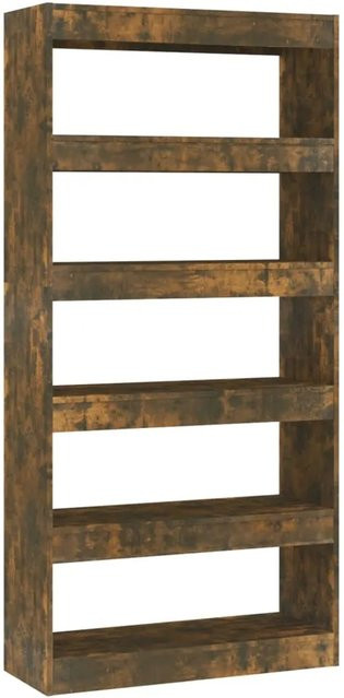 vidaXL Bücherregal und Raumteiler aus Holzwerkstoff in Räuchereiche Braun, B/T/H: 80 x 30 x 166 cm - Bild 1