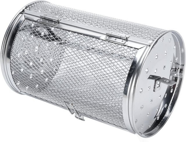 OutsideWorld Rollgrillkäfig aus Edelstahl in Silber, rotierender Grillkorb für Erdnüsse und Kaffeebohnen, Größe L (für 6,5-9 kg) - Bild 1