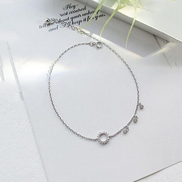Fußkettchen 925 Silber, Zirkonia, Damen - Bild 1