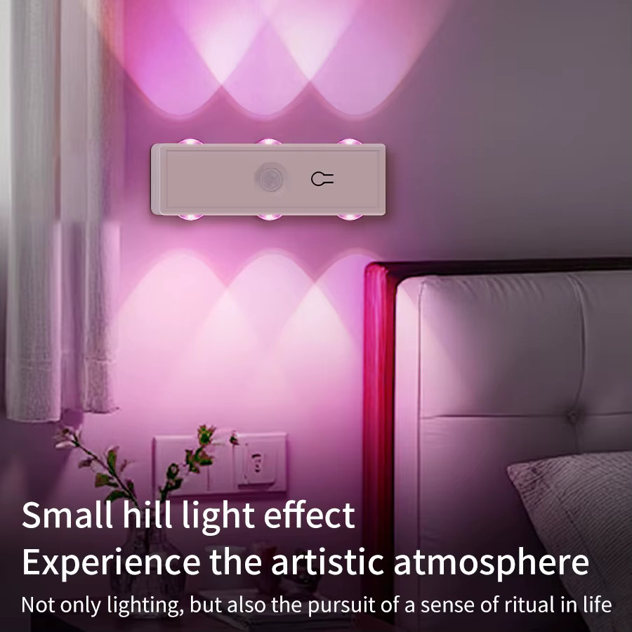 GGBEE Sensor-Nachtlicht mit Bewegungsmelder, magnetische wiederaufladbare Wandlampe mit RGB-Ambientebeleuchtung in Weiß und Multicolour für Flur und Schlafzimmer - Bild 4
