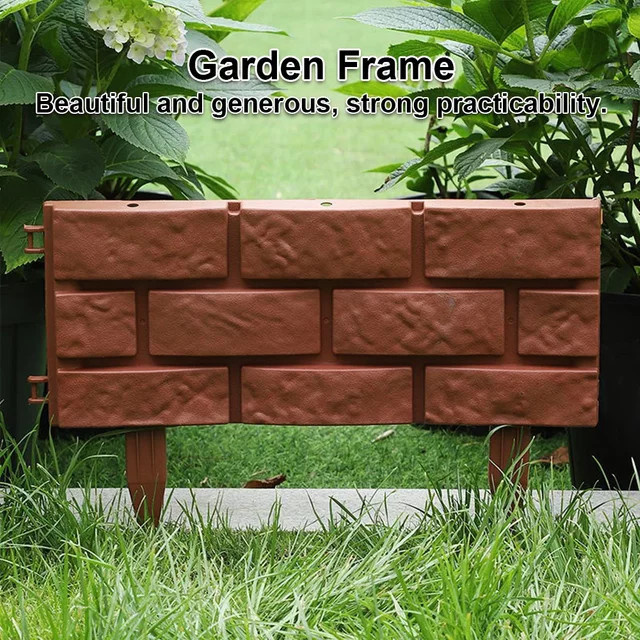 Gartenkante in Steinoptik zur Dekoration von Rasen und Beeten, Braun, B/H: 43,0 x 18,0 cm - Bild 1