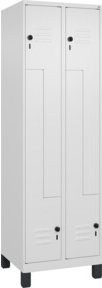 C+P Z-Spind Classic PLUS mit 4 Fächern, Füße, Sicherheits-Drehriegel, Farbe: Grau/Weiß, B/T/H: 60 x 50 x 195 cm - Bild 1