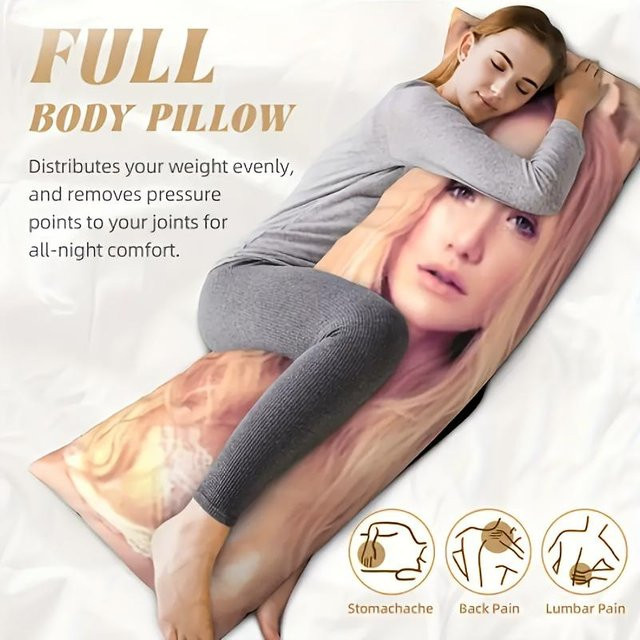Individuelle lange Körperkissenhülle von JMG Clothing mit Grafik und Text, beidseitiger Druck, Polyester, Mehrfarbig, B/H: 92 x 50 cm - Bild 1