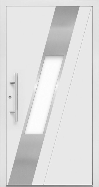 Aluminium-Haustür Splendoor Moderno M540/B mit Glaseinsatz Weiß Anschlag Links B: 110 cm, H: 210 cm - Bild 1