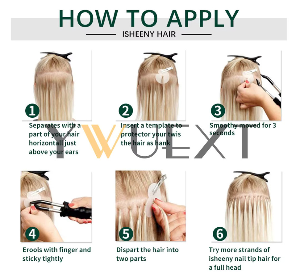YWUEXT Keratin V-Tip Haarverlängerung Echthaar, Blond, Glatt, 30g - Bild 5