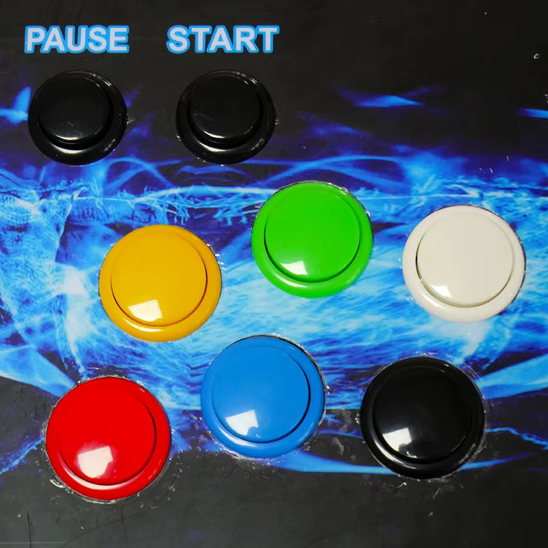 12er Set Arcade Push Buttons Sanwa OBSF Ersatz Tasten für MAME und Jamma Spielautomaten in Pink und Multicolour, Durchmesser: 30 mm - Bild 2