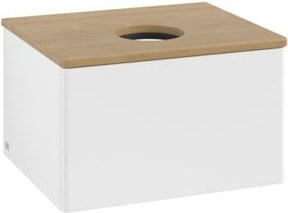 V&B Waschtischunterschrank Antao mit Beleuchtung, Farbe Eiche Honig und Weiß lackiert, B/T/H: 60 x 36 x 50 cm - Bild 1