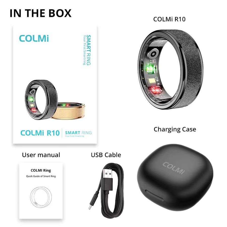 COLMI R10 Smart Ring Gold mit Ladeetui für Damen und Herren, Gesundheits- und Schlafmonitor, 5ATM wasserdicht, Multi-Sport-Modus - Bild 4