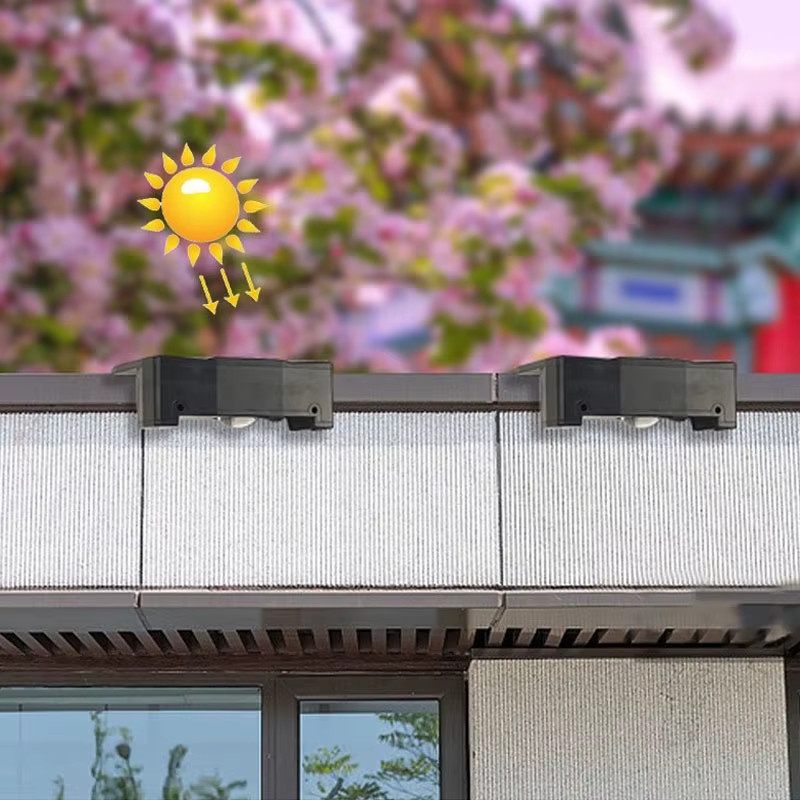 VENUSWING LED Solar Wandlampe Quadratisch Schwarz Wasserdicht für Garten und Außenbereich - Bild 3