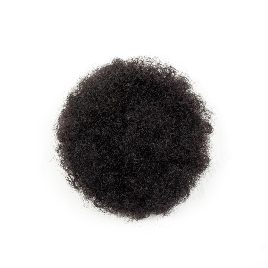 Boymia Afro Puff Pferdeschwanz, Naturschwarz, 6 Zoll, 100% Echthaar, Lockiges Haar - Bild 4