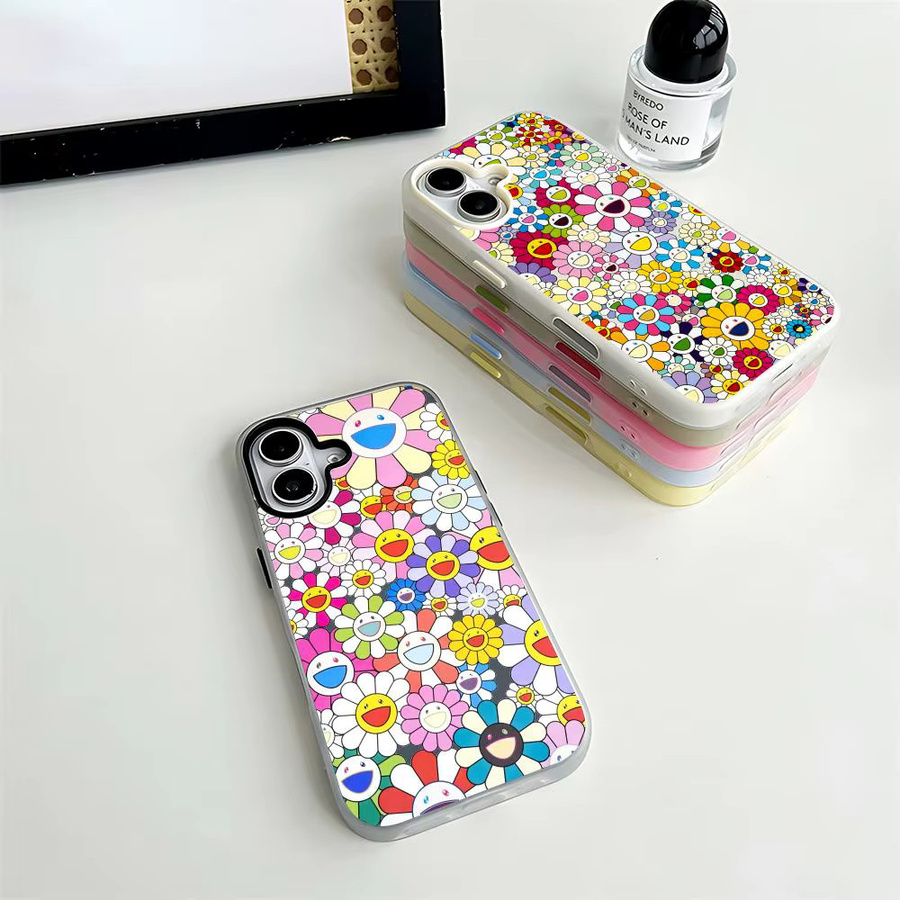 T-Takashi M-Murakami Handyhülle für iPhone 17 16 15 14 13 12 11 Pro Max Plus Mini, transparente stoßfeste Softcover-Hülle - Bild 1