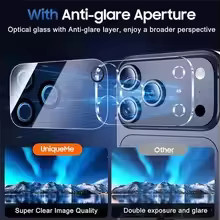 3er-Pack Transparentes Gehärtetes Glas für Apple iPhone 17 Pro Max, iPhone 17 Pro und iPhone 17 Air als Kamera-Objektivschutz mit 9H Härtegrad - Bild 3