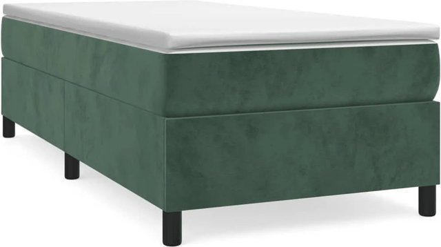 vidaXL Boxspringbett aus Samt in Dunkelgrün, B/T/H: 80 x 200 x 35 cm - Bild 1