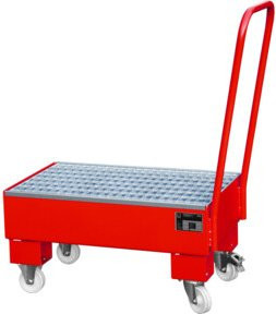 Fahrbare Auffangwanne Bauer Südlohn AW 60-1 SR aus Stahl in Rot, B/T/H: 50,0 x 39,0 x 12,5 cm - Bild 1
