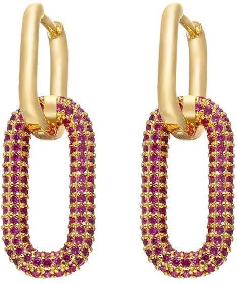 ZHUKOU Creolen, Kupfer, Gold, Zirkonia, Damen - Bild 1