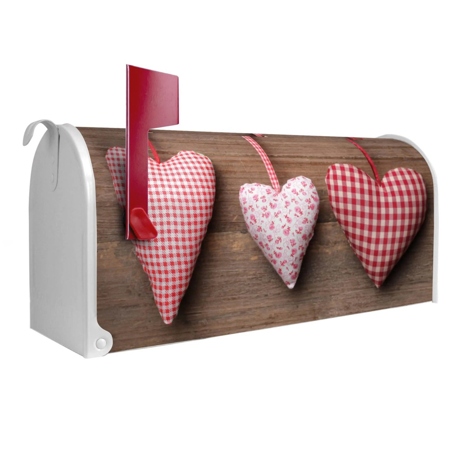 Banjado Amerikanischer Briefkasten Weiß mit Herz-Motiv aus pulverbeschichtetem Stahl, B/H/T: 48 x 22 x 16 cm - Bild 2