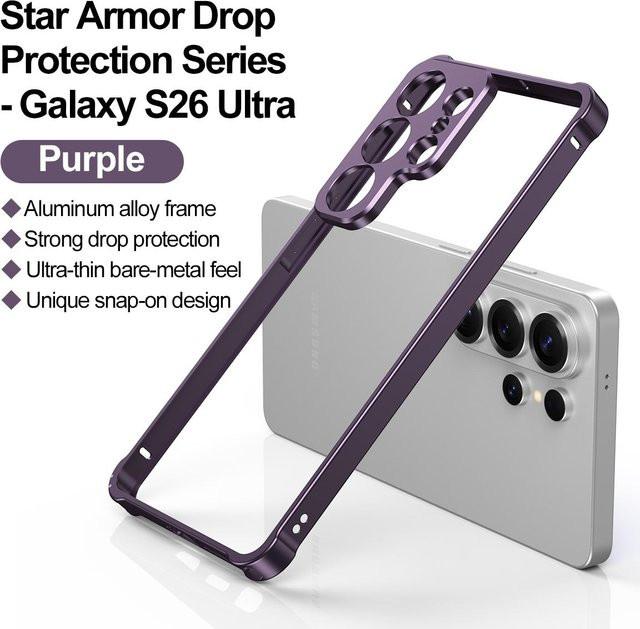 Xiangyun Kameraschutz Handyhülle aus Aluminiumlegierung für Samsung Galaxy S26 Ultra, S25 Ultra, S25 und S24 in Violett - Bild 1