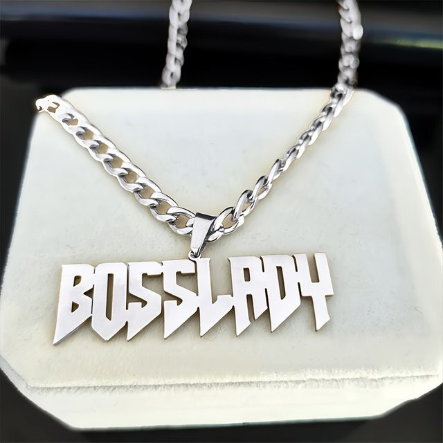 Stylisteel Halskette, kubanische Kette, Edelstahl, Silber, Herren - Bild 1