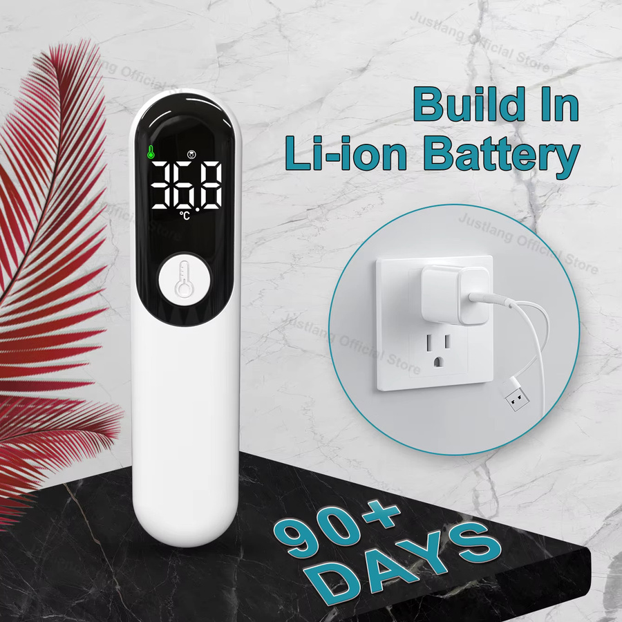 Justlang Wiederaufladbares Infrarot-Stirnthermometer mit LED-Display für Babys und Erwachsene in Weiß - Bild 4
