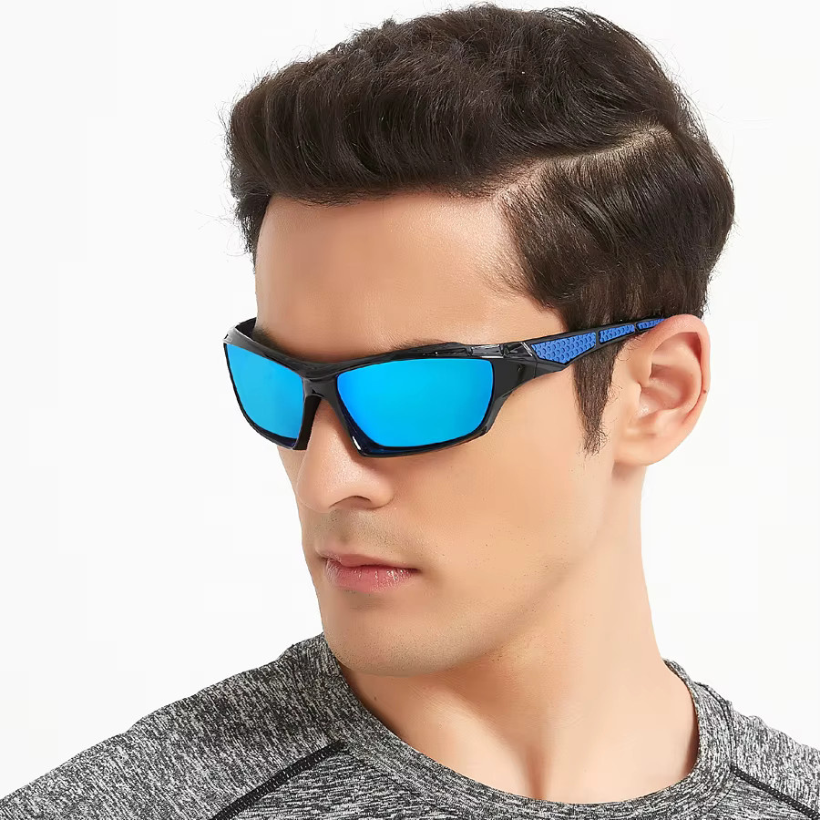 WSZ Sportsonnenbrille, Vollrand, rechteckig, Kunststoff, Unisex, black - Bild 2