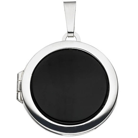 Colfem Anhänger Medaillon rund, 925 Silber, Onyx, Unisex - Bild 1