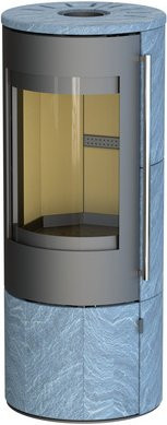THERMIA Kaminofen Eos 211 Mass in Gussgrau aus Stahl und Naturstein mit 7 kW Leistung - Bild 1