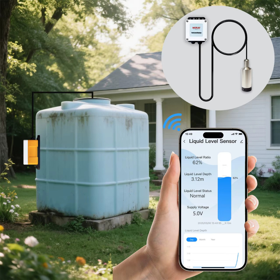 Moray ME202WSP Smartlife APP WIFI Wasserstandssensor mit 5m Kabel zur Fernüberwachung in Weiß - Bild 2