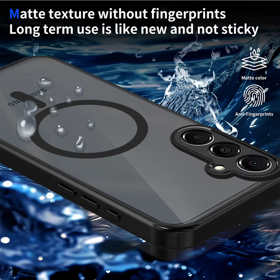 Magnetische transluzente Hülle für Samsung Galaxy A57 A37 A17 A56 A16 A36 A26 A55 A35 A15 A25 A14 A24 A54 in Schwarz, unterstützt kabelloses Laden - Bild 3