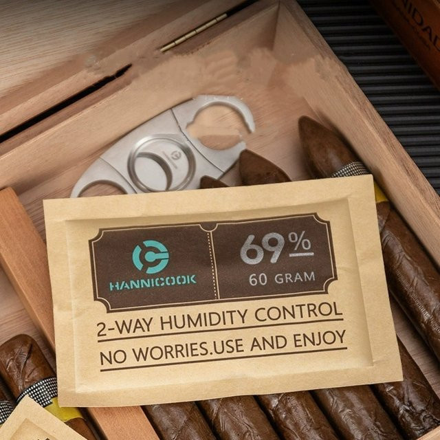 Boveda Tragbare Zigarren-Feuchtigkeitstasche mit bidirektionaler Feuchtigkeitskontrolle, 8g Humidor-Luftbefeuchter und Zubehör, transparent - Bild 1