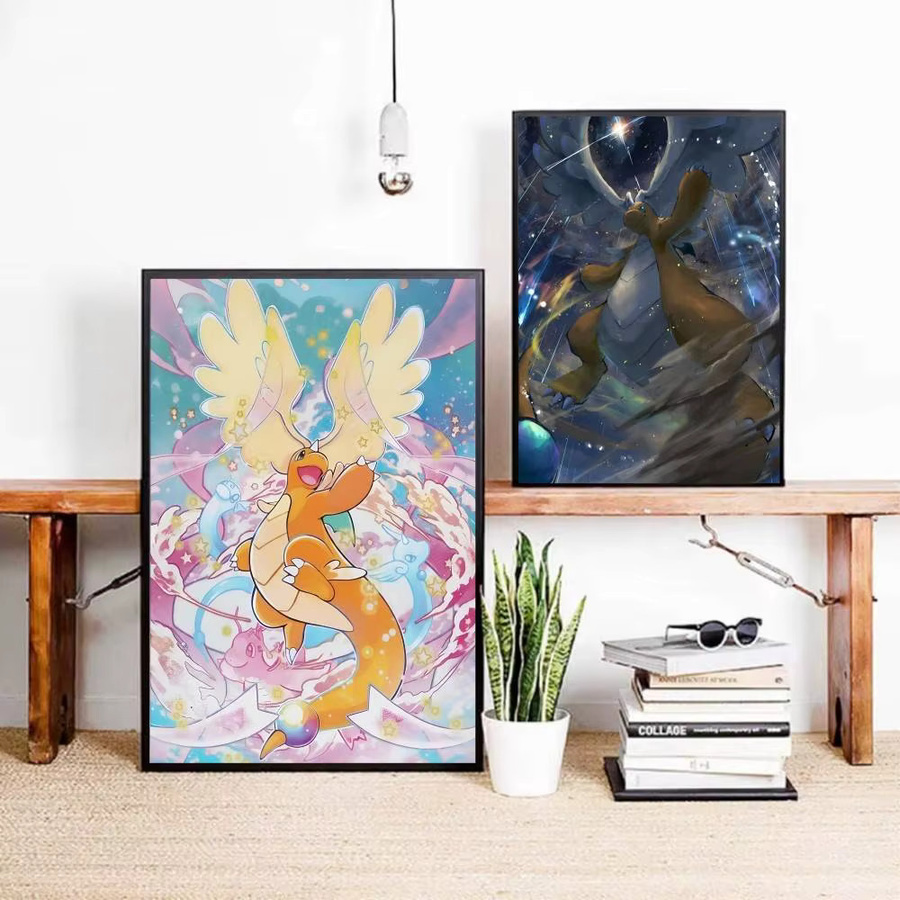 Selbstklebender Anime-Papierposter mit Dragonite-Motiv in Mehrfarbig für deine Wandgestaltung - Bild 4