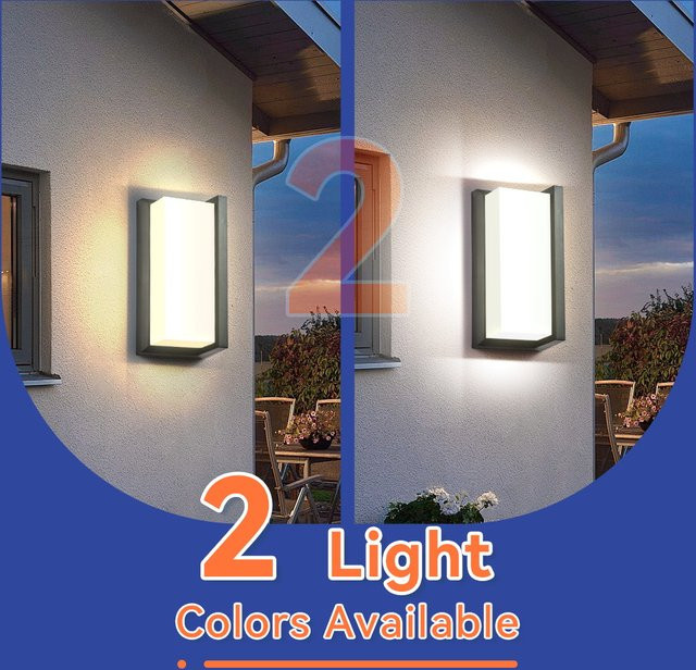 Moderne LED-Wandleuchte von LANGYUE in Schwarz und Weiß, wasserdichte Up-Down-Lampe für Innen und Außen, rechteckiges Design für Wohnzimmer, Flur und Schlafzimmer - Bild 1