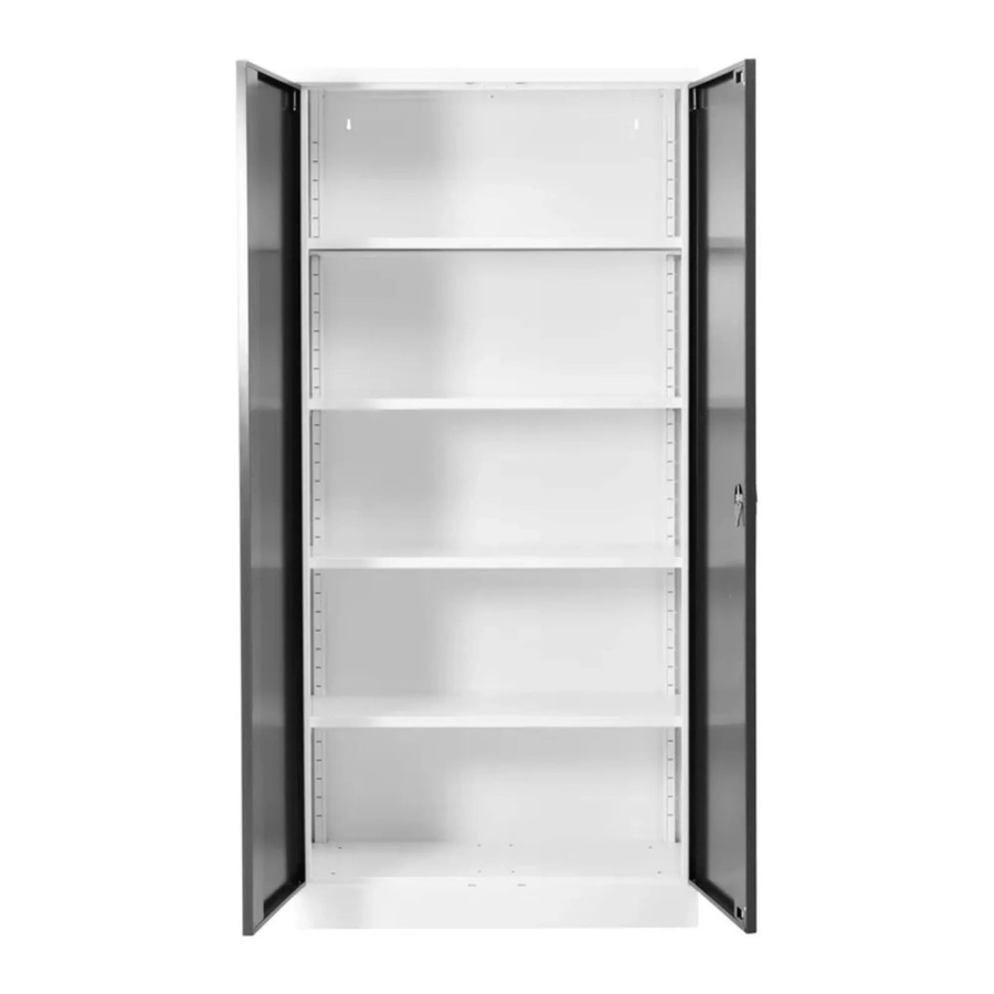 PROREGAL Stahlschrank Bee mit 10 verstellbaren Fachböden und Schließsystem, Weiß & Anthrazit, H x B x T: 195 x 92 x 42 cm - Bild 2