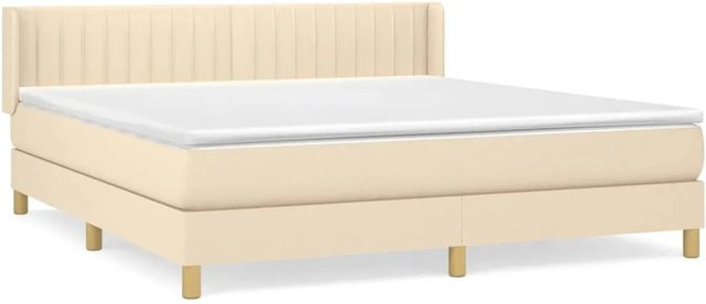 vidaXL Boxspringbett Hybrid mit Matratze und Taschenfederkern in Beige, B/T: 180 x 200 cm - Bild 1