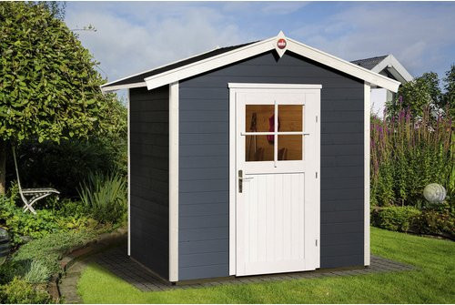 WEKA Gartenhaus 223 aus europäischer Fichte mit Satteldach und Vordach in Anthrazit oder Weiß, B/T/H: 260 x 174 x 230 cm - Bild 3