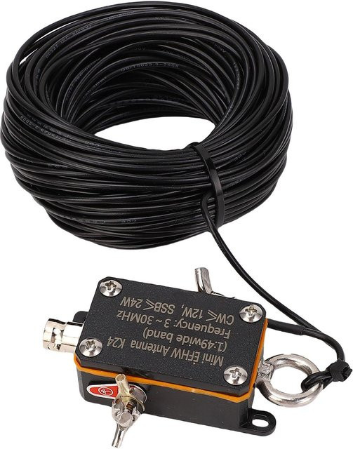 OutsideWorld EFHW Pocket HF Endgespeiste Radioantenne 1:49 Balun 3-30MHz in Schwarz mit Stoffbeutel - Bild 1