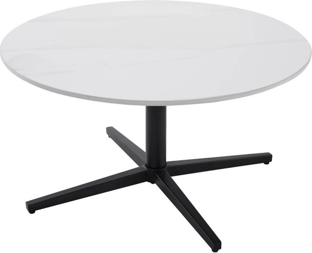 byLIVING Couchtisch CUP modern in Schwarz und Weiß mit gesintertem Stein und Metall, Höhe: 36,5 cm, Tiefe: 70 cm, Breite: 70 cm - Bild 1