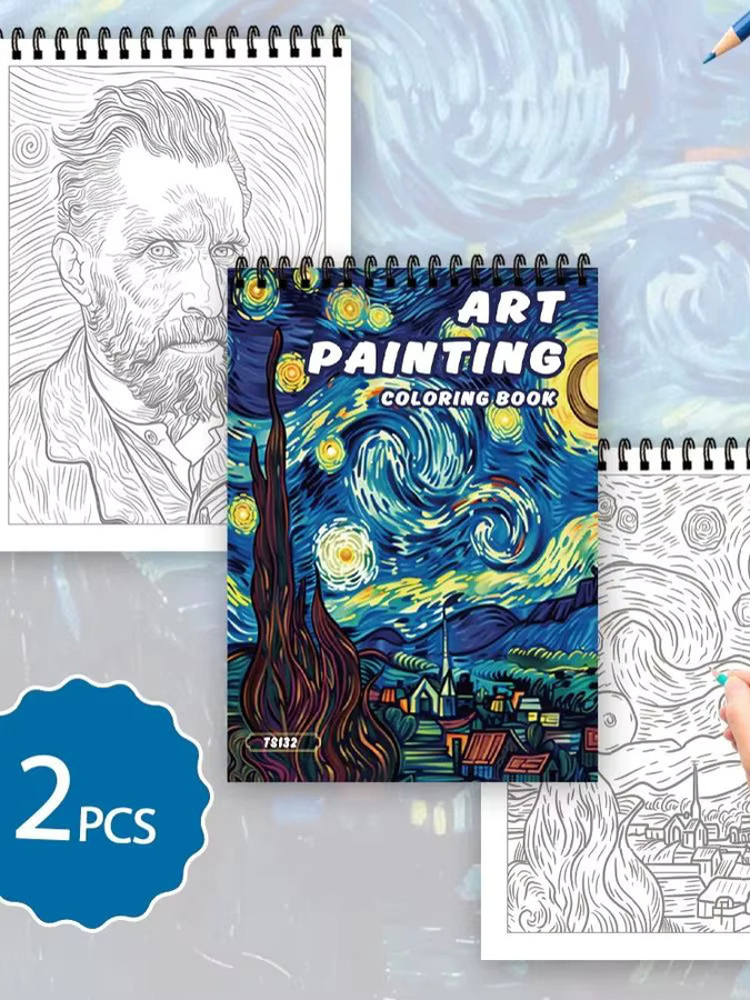 Van Gogh-Serie Malbuch-Set, 2-teiliges Set - Bild 5